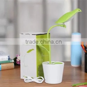 Simple Free Bird Lamp LED Small Table Lamp Bedroom Bedside Foldable USB Rechargeable Lamps thumbnail-5