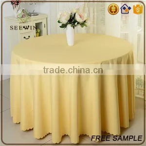 Cheap Elegant Polyester Fabric Washable Round Fitted Size Vinyl Tablecloth thumbnail-2