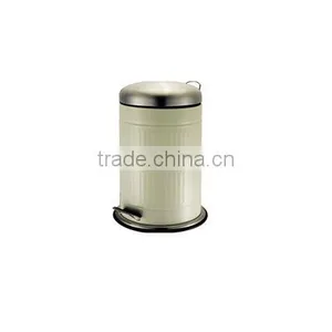 5 Litre Pedal Carbon Steel Trash Bin Cream thumbnail-1