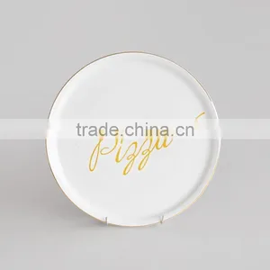 All Kinds Size Ceramic Round Plate With Decal Printing Pizza Plates thumbnail-2