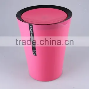 Swivelling Cover Plastic Trash Can Household Garbage Can/Rubbish Bin thumbnail-4