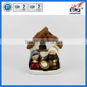Handmade Christmas Cartoon Holy Family Nativity Scene With LED Lights thumbnail-1
