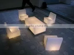 White Plastic Outdoor Table and Chair thumbnail-1