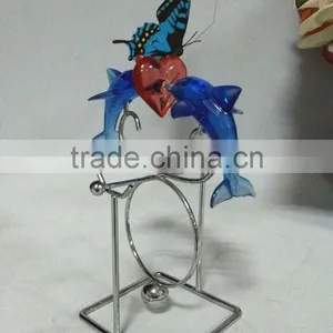 Acrylic Ocean Double Dolphin Kiss a Heart Valentines Day Gift thumbnail-3