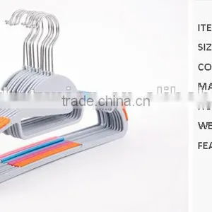 Multifunction Plastic Antiskid Wet & Dry Clothes Hanger,ABS,TPE,PP,Chrome Plated Hook thumbnail-2