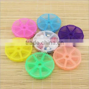 Custom Round 7 Compartment Plastic Pill Box,custom Plastic Seven Days Medicine Storage Pill Box,custom Plastic Seven Days Box thumbnail-1