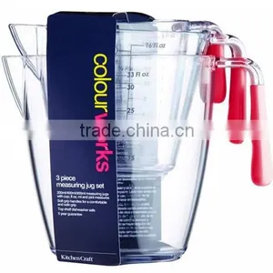 OEM Plastic Kitchen Measuring Jug Cups, Cute Clear Plastic Measuring Jug Cup thumbnail-1