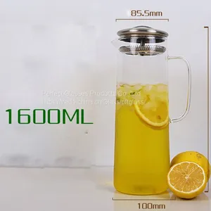 Water Bottle Wholesale Glass Bottle Wholesale Water Jug Glass Decanter Glass Bottle for Kitchen Resturant and Hotel thumbnail-1