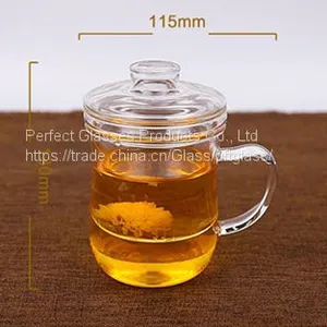 Glass Cup Kungfu Tea Cup Three Part Glass Cup Filter Glass Cup Coffee Cup Milk Cup Juice Cup for Hotel and Resturant thumbnail-2