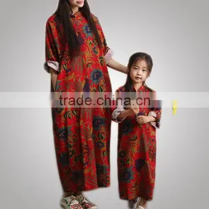Popular Summer Plus Size Women Fancy Mother And Child Dress For Fat thumbnail-4
