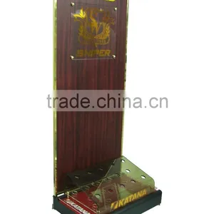 14 Holes Acrylic Box With Golden Frame Golf Clubs Display Stand thumbnail-1