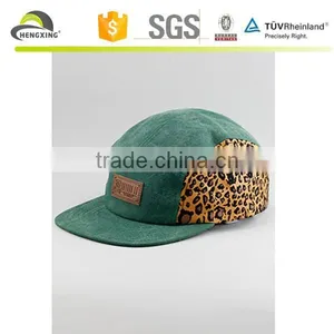 Super Awesome Leopard Cheetah Leather Applique 5 Panel Cap thumbnail-1