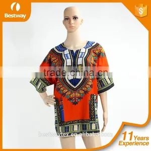 Wholesale African Tradition Summer Wearing Unisex African Shirts Dashiki thumbnail-6