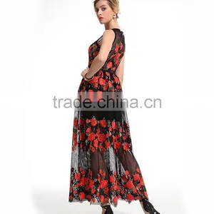 Girl 's Vintage Flower Tulle Layered Cocktail Dress thumbnail-4