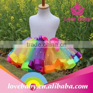 Girls Wholesale Handmade Colorful Rainbow Tutu Skirt thumbnail-1