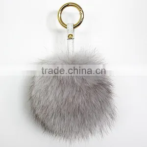 Myfur Comfortable Genuine Blue Fox Body Fur Pompoms Pendant for Women Handbag thumbnail-1