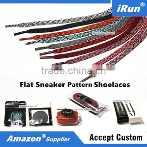 51" Multiple Colors Herringbone Pattern Flat Sneaker Shoelaces for Adidas Ultra Boost All Sizes Premium Quality thumbnail-1