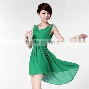 Women's Chiffon Casual Paillette Shoulder Dress thumbnail-1