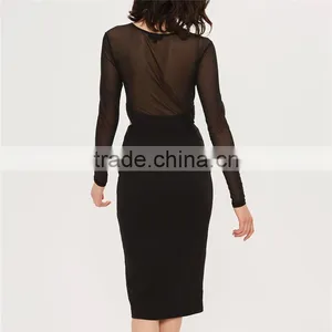 2017 OEM Top Design Sexy Transparent Mesh Top Dress for Ladies thumbnail-3