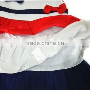 Latest Baby Cotton Frocks Designs Sleevess Tiered Bow Kids Dress thumbnail-5