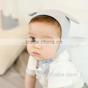 3 Colors In, Cute Rabbit Design, Baby Cotton Hat, Plain Cotton Baby Hats thumbnail-1