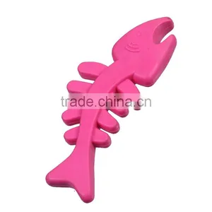 TPR Wand Pet Teaser Fish Bone Fuchsia thumbnail-1