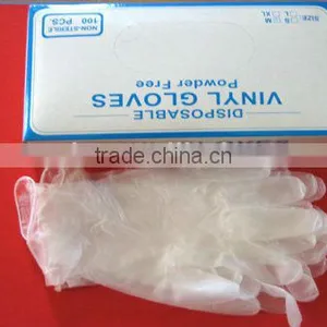 Disposable Orange Vinyl Gloves With Powder Free thumbnail-1