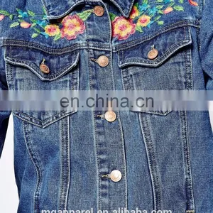 Wholesale Denim Jackets Suppliers Floral Embroidery Denim Jacket Women thumbnail-4