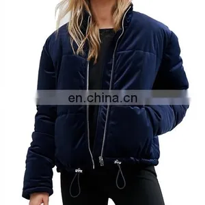 Chinese Manufacturer Women Padding Velvet Jacket Wholesale thumbnail-2