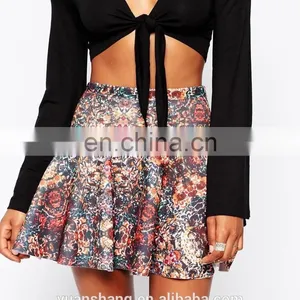 New Fashion Sexy Skater Sexy Girls Wearing Mini Floral Print Skirt thumbnail-4