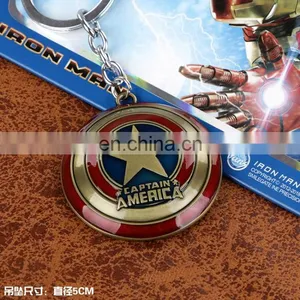 Fashion Anime Bronze The Avengers Key Chain Wholesale Fashion Cos New Hot Captain America Key Chain thumbnail-1