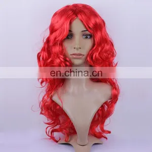 Party Wigs,red Long Wave Syntheic Wig for Carnival P-W187 thumbnail-1