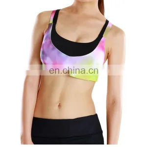 Wholesale Spandex / Lycra Fitness Clothing Women Printed Sports Bra#S150039 thumbnail-1