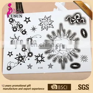Custom Long Lasting Sun Moon Body Temporary Tattoo Sticker for Adults thumbnail-3
