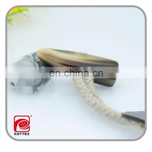 Normal 4-5CM 2 Holes Brown Imitation Horn Color Polyester Resin Coat Toggle Button Has Rope And Leather thumbnail-1