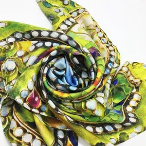 Super Soft Lady's Fashionable Custom Digital Printed Silk Scarf thumbnail-2