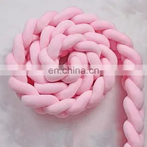 Wholesale Baby Safe Bumper Knot Pillow Mixed Colors Chunky Knit Baby Bedding Cradle Bumper thumbnail-3