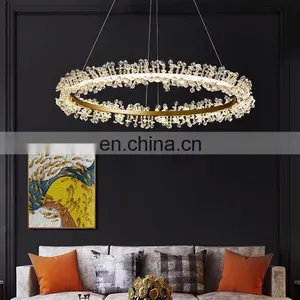 Modern LED Crystal Pendant Lamp Romantic Round Chandelier thumbnail-1