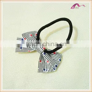 Fancy Star Print Fabric Elastic Hair Band With Bow For Girls thumbnail-2