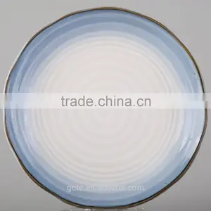 Reactive Glaze Stoneware Dinner Plate With Twine thumbnail-1