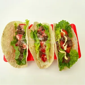 Colorful Taco Holder Taco Tray Plate With Handle Each Can Hold 2 or 3 Tacos, BPA Free PP Material, Dishwasher and Microwave Safe thumbnail-4