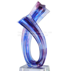 Factory Selling High Quality Anniversary Awards Star Liuli Glazed Trophy for Annual Awards thumbnail-1