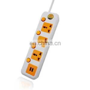 Hot Sell 13A Power Socket 3M Cords Universal Extension Socket Coloful thumbnail-5