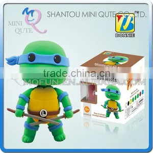 Mini Qute Bonnie Kawaii Boys Anime Ninja Turtle Leonardo DIY Cartoon Building Blocks Plasticine Clay Educational Toy NO.BN9990-2 thumbnail-1