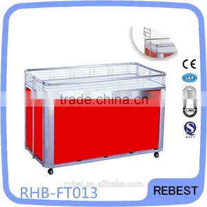 Supermarket Folding Promotion Table With Wheels thumbnail-1