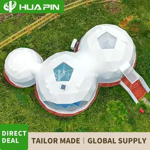 Scenic Space Cabin Homestay Hotel 5m+5m+3m Spherical Tent Featured Starry Sky Room Outdoor Camping Various Sizes Tent thumbnail-4