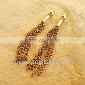 Tassel Earrings Gold Earrings Long Earrings Chain Earrings Dangle Jewellery thumbnail-1