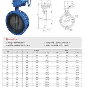 BS Manual Industrial Butterfly Valve Big Size-DN1000 WCB GGG50 Cast Steel Worm Gear Double Eccentric Flange Hard Seal Ductile thumbnail-6