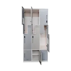 L-shaped Steel Gym Locker Customized 6 Doors Metal Storage Clothes Cabinet With Combination Lock thumbnail-2