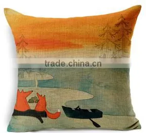 Fox Printed High Quality Canvas Pillow Covers Wholesale thumbnail-6